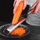 Axyaa Stainless Steel Cheese Grater with Wooden Handle and Vegetable Slicer