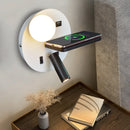 Axyaa LED Reading Wall Light with USB Charging, Wireless Sconce & Phone Switch.