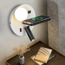 Axyaa LED Reading Wall Light with USB Charging, Wireless Sconce, Switch Bedside Lamp