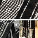 Axyaa Cotton Table Runner Black Stripe Splicing Path Wedding Dinner TV Cabinet Nordic Decor