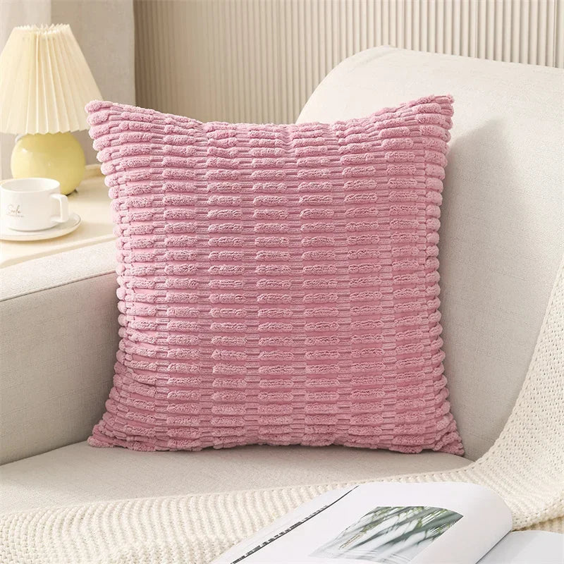 Axyaa Soft Striped Corduroy Throw Pillow Covers in 45x45cm