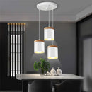 Axyaa 3-Head White Pendant Lights Wood Aluminum Chandelier