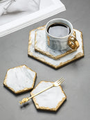 Axyaa Marble Coaster Set for Table Decoration