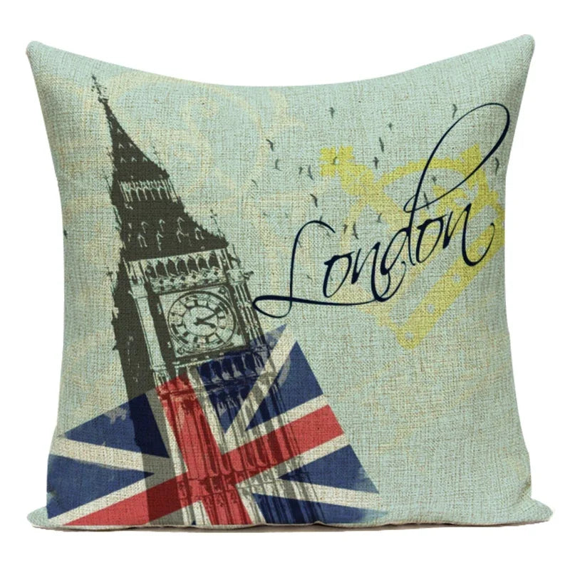 Axyaa British Flag Soldiers Pillow Cover - London England Theme