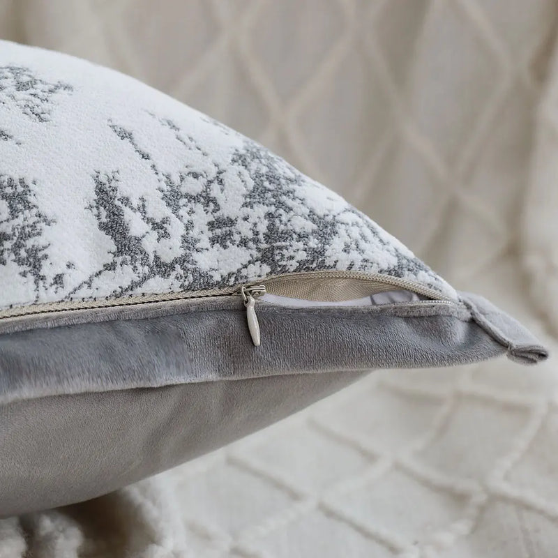 Axyaa Soft Jacquard Gray Pillow Cover 45x45 Nordic Style Cozy Decor Case
