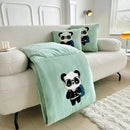 Axyaa Panda Flannel Cushion Quilt Pillow - Cute 2 in 1 Sofa Car Office Decor