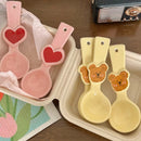 Axyaa Kawaii Bear Ceramic Soup Spoon For Kids, Hand Painted Cartoon Design