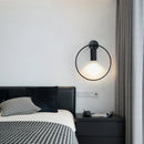 Axyaa Circle LED Wall Lamp: Nordic Wrought Iron Sconces for Bedroom and Home Decor