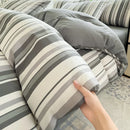 Axyaa Stripe Bedding Set: Single Full Queen King Size Duvet Cover with Pillowcases