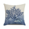 Axyaa Coral Marine Life Watercolor Cushion Cover Ocean Fish Linen Pillowcase