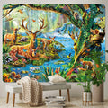 Axyaa Psychedelic Animal Tapestry: Bohemian Hippie Home Decor Yoga Mat