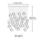 Axyaa Gold Glass Square LED Pendant Lightoom Lighting