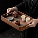 Axyaa Solid Wood Walnut Tea Tray Luxury Coffee Dessert Home Decor Storage Tray