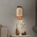 Nordic Modern Wood & Stone Wall Sconce Aplique Pared by Axyaa