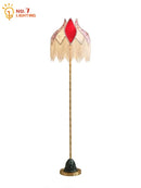 Axyaa Vintage Copper Tassels Floor Lamp LED E27 Gold Lustre for Living Room Bedroom