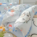Axyaa Cartoon Floral Print Polyester Full Size Bedding Set with Soft Duvet Cover & Flat Sheet