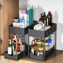 Axyaa 2-Tier Under Sink Organizer for Kitchen and Bathroom Storage
