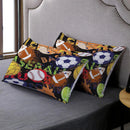 Axyaa Sporty Teen Boys Bedding Set with Football and Basketball Theme