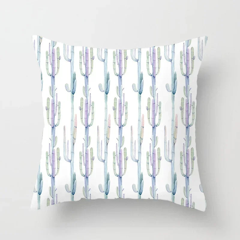 Axyaa Cactus Plants Pattern Cushion Cover Throw Pillow Decor Sofa Pillowcase
