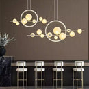 Spherical Glass Bubble LED Chandelier for Dining Table and Bar Counter by Axyaa