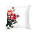 Axyaa Fresh Ink Flower Print Pillowcase: Perfect for Office, Living Room, Car Decor