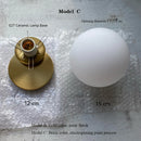Axyaa Nordic Moon Iron Wall Lamp Glass Round LED Light Wood Applique