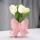 Ceramic Bowknot Vase for Flower Arrangement by Axyaa