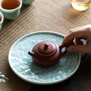Axyaa Dragon Art Ceramic Pot Bearing Plate for Kung Fu Tea Set