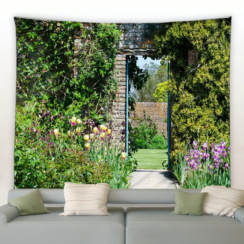 Axyaa Romantic Floral Garden Tapestry for Living Room Dorm Aesthetics