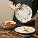 Axyaa Coarse Tao Pan Pasta Plate Set, Colorful Ceramic Tableware