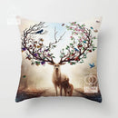 Christmas Deer & Rabbit Winter Pillow Case - Axyaa Home Decor Collection