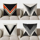 Axyaa Geometric V-Shaped Throw Pillow Cover - Modern Pattern for Sofa, Bedroom, Car