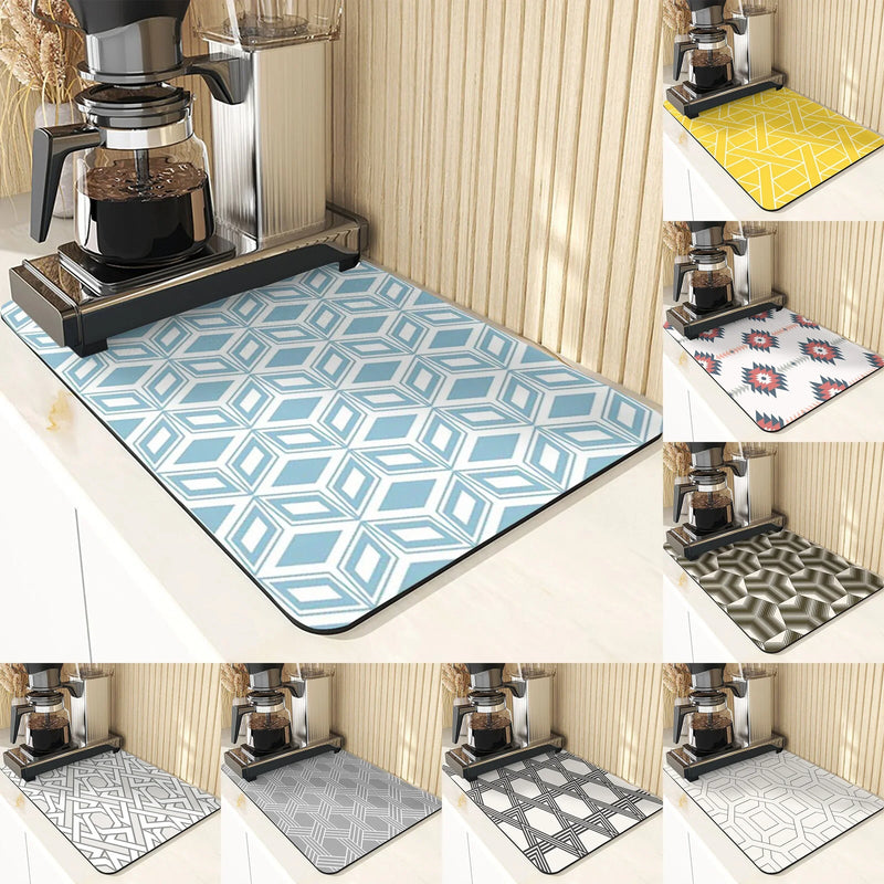 Axyaa Yellow Non-Slip Diatoms Drying Mat for Kitchen Counter-Limited Offer!