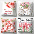 Axyaa Mother's Day Flower Pillowcase Set - 45x45cm Square Decor Sofa Pillow