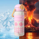 Axyaa Cartoon Vacuum Thermos Flask With Straw for Hot/Cold Drinks
