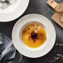 Axyaa Ceramic Bead Dot Straw Hat Soup Salad Pasta Dessert Plate