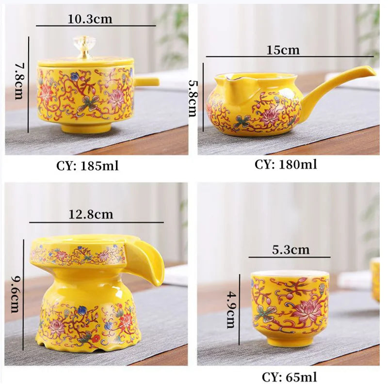 Axya™ 6-Person High-Grade Kung Fu Tea Set, Bone Teapot & Travel Tea Set