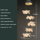 Axyaa Ostrich Feather LED Stair Chandelier Glass Hanging Lamps for Villa Hotel Lighting