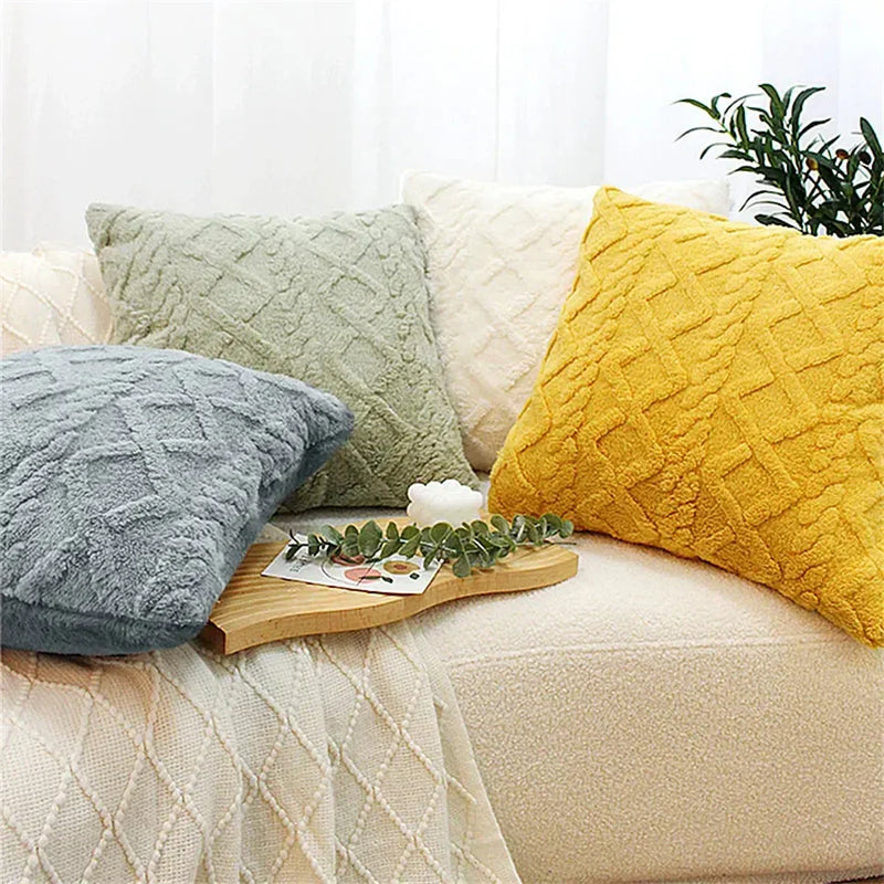 Axyaa Plush Pillowcase: Soft Home Decor Cover for Sofa Couch Cushion