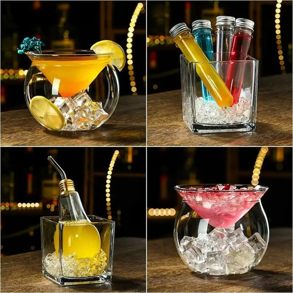 Axya High-End Crystal Cocktail Glass Set for Influencer Bars and Wine Enthusiasts