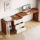Axyaa L-Shaped Desk with Drawers & Reversible Storage Cabinet, Modern Home Office Study Desk