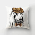 Axyaa Cartoon Dogs Feather Print Pillowcase Home Decor Sofa Seat Cushion Cover