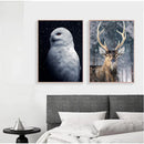 Axyaa Winter Snow Animals Canvas Wall Art Print for Living Room