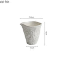 Axyaa Ceramic Gravy Boat Set Creative Rock Texture Pure White Tableware