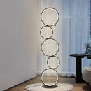 Axyaa Elegant Five Ring LED Floor Lamp for Home Décor and Lighting