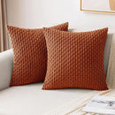 Axyaa Sage Green Corduroy Striped Throw Pillow Covers for Living Room