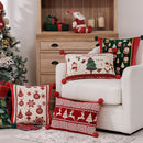 Axyaa Red Snowflake Cushion Cover - Christmas Sofa Pillowcase