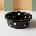 Axyaa 5.5" Ceramic Polka Dot Fruit Bowl - Korean Style Dessert Dish & Tableware