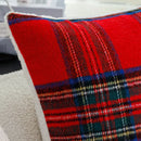 Axyaa Red/Green Plaid Cushion Cover 30x50cm for Christmas Home Decoration