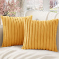 Axyaa Soft Striped Faux Rabbit Plush Cushion Covers for Stylish Home Decor.